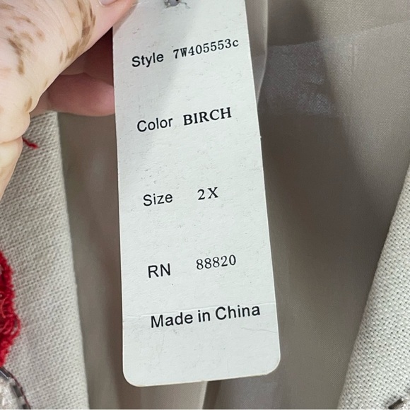 New ANNE CARSON Floral Embroidered Women's Blazer Size 2X - Picture 6 of 10